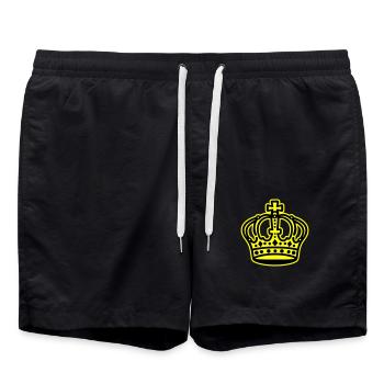 Krone Logo - Badeshorts - Schwarz - Vorne - AI Model Male 185 light (185cm)