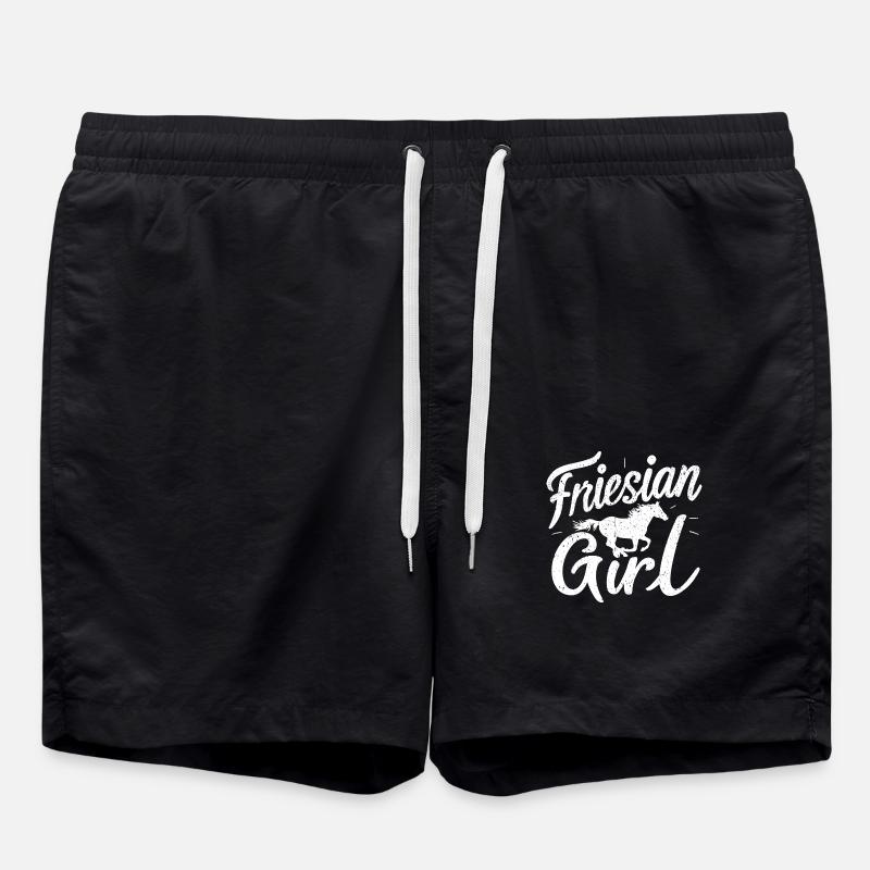 Fière cavalière frisonne - Short de bain - noir