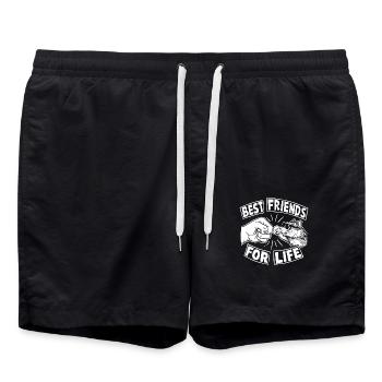 Tierische Freundschaft für Hamsterfans - Badeshorts - Schwarz - Vorne - AI Model Male 185 light (185cm)