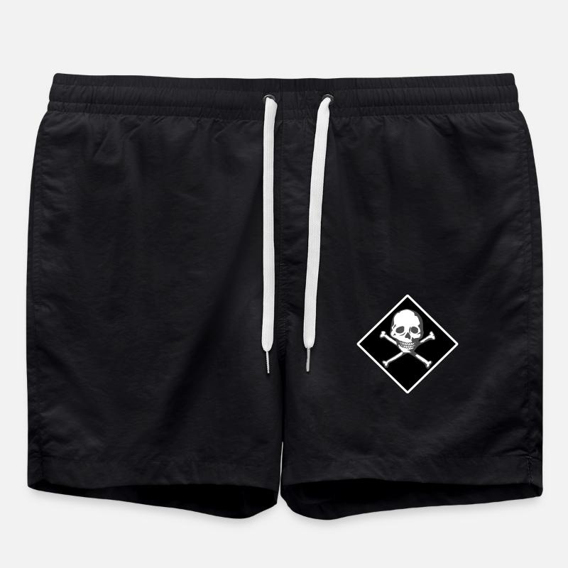 Schädel und Knochen - Badeshorts - Schwarz