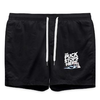 Lustiges Hockey Design für Fans - Badeshorts - Schwarz - Vorne - AI Model Male 185 light (185cm)