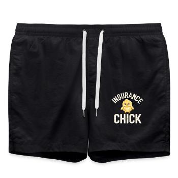 Humorous design for insurance women - Swim Trunks - black - Front - AI Model Male 185 light (185cm)