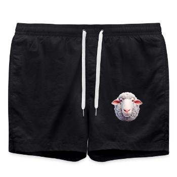 Sheep Head 2 - Swim Trunks - black - Front - AI Model Male 185 light (185cm)