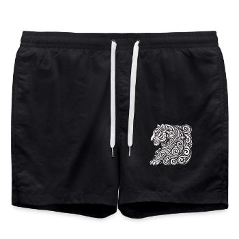 Tiger Tribal - Swim Trunks - black - Front - AI Model Male 185 light (185cm)