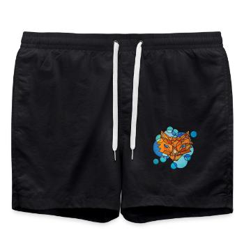 Fuchs Geometrie - Badeshorts - Schwarz - Vorne - AI Model Male 185 light (185cm)