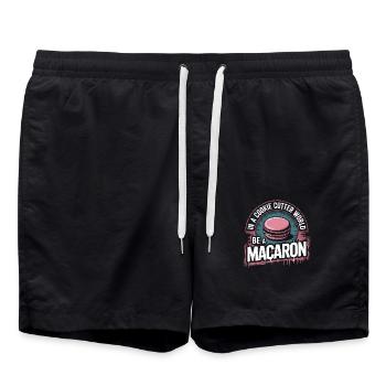 L’individualité comme un macaron - Short de bain - noir - Devant - AI Model Male 185 light (185cm)
