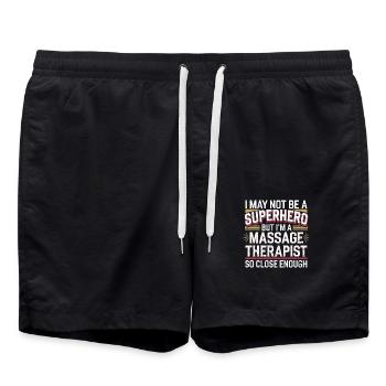 Design humoristique pour les amateurs de massage - Short de bain - noir - Devant - AI Model Male 185 light (185cm)