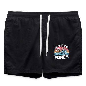 je peux pas j ai Aqua poney - Short de bain - noir - Devant - AI Model Male 185 light (185cm)