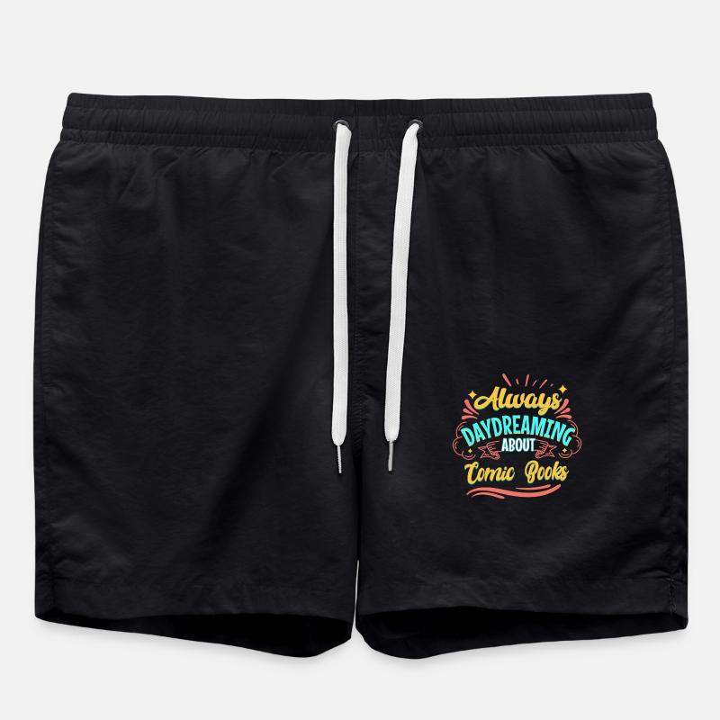 Always Daydreaming About Comic Books - Swim Trunks - black
