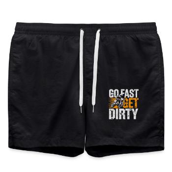 Speed and dirt combined - Swim Trunks - black - Front - AI Model Male 185 light (185cm)