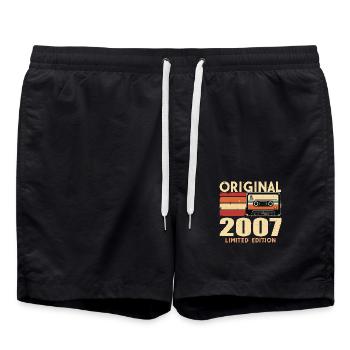 Geburtstag 2007 - Legendär Seit 2007 Geschenk 2007 - Badeshorts - Schwarz - Vorne - AI Model Male 185 light (185cm)