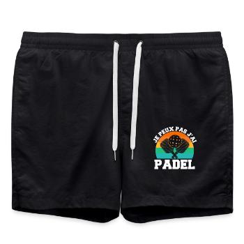 Je Peux Pas J Ai Padel Padeliste Joueur De Padel - Short de bain - noir - Devant - AI Model Male 185 light (185cm)