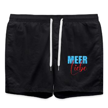 L’amour de la mer - Short de bain - noir - Devant - AI Model Male 185 light (185cm)