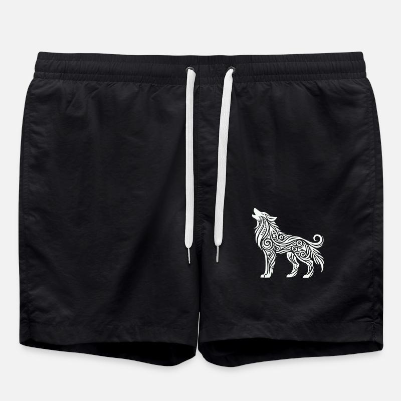 Loup Tribal Animal - Short de bain - noir