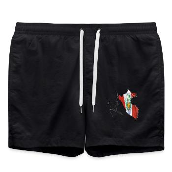 Drapeau du Pérou sur la carte du Pérou FR - Short de bain - noir - Devant - AI Model Male 185 light (185cm)