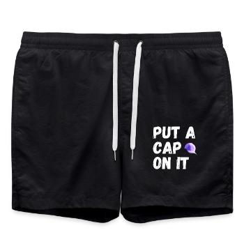 Put a cap on it - Swim Trunks - black - Front - AI Model Male 185 light (185cm)