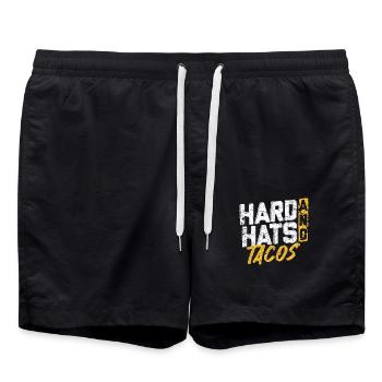 Schutzhelme Und Tacos Bauliebhaber - Badeshorts - Schwarz - Vorne - AI Model Male 185 light (185cm)