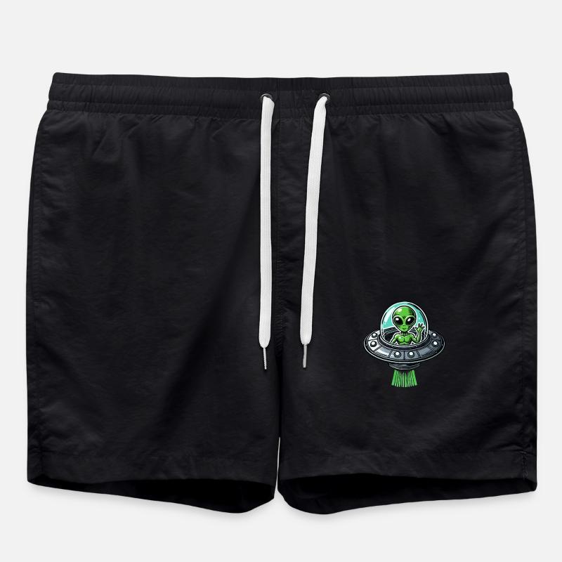UFO Alien - Swim Trunks - black