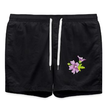 Bouquet de fleurs sauvages violettes - Short de bain - noir - Devant - AI Model Male 185 light (185cm)