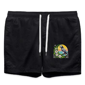 Perroquet gris d’Afrique - Short de bain - noir - Devant - AI Model Male 185 light (185cm)