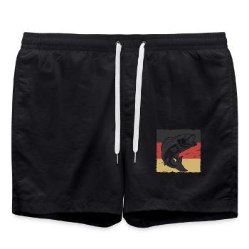 Bass mit deutschem Stolz - Badeshorts - Schwarz - Vorne - AI Model Male 185 light (185cm)