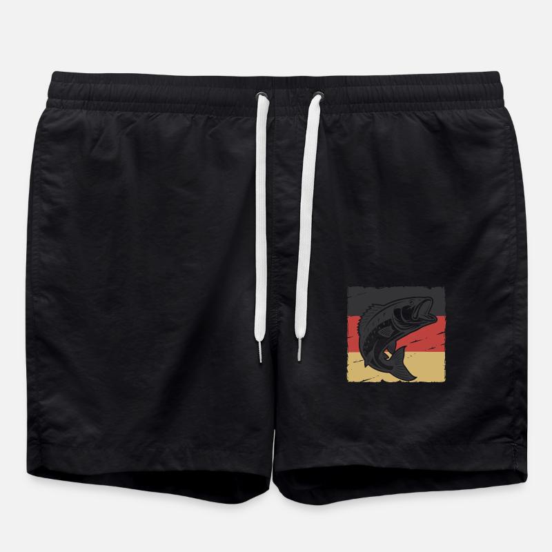 Bold Bass with German Pride - Swim Trunks - black