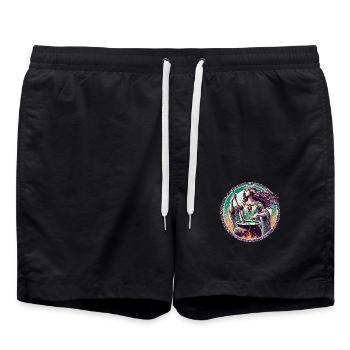 Vintage Witch - Swim Trunks - black - Front - AI Model Male 185 light (185cm)