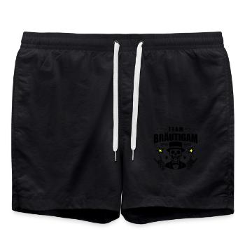 Team Bräutigam Hochzeit Skull - Badeshorts - Schwarz - Vorne - AI Model Male 185 light (185cm)