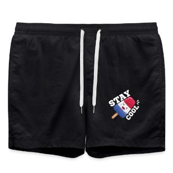 Summer Popsicle Stay Cool Funny Bomb Retro 80s - Short de bain - noir - Devant - AI Model Male 185 light (185cm)