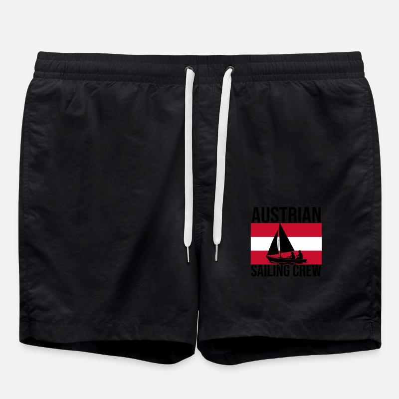 Austrian Sailing Crew Sailing Shirt - Swim Trunks - black