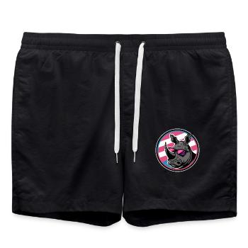 Rhino Cool Comic - Swim Trunks - black - Front - AI Model Male 185 light (185cm)