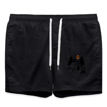 Tente Feu de camp Camping - Short de bain - noir - Devant - AI Model Male 185 light (185cm)