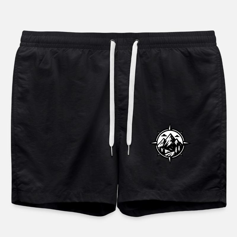 Mountains Compass - Swim Trunks - black