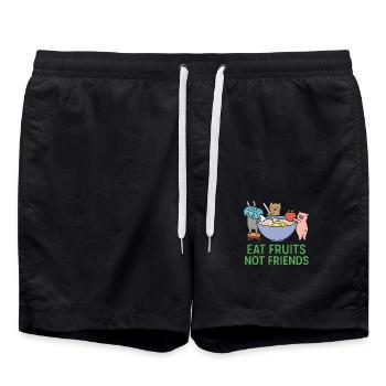 Vegan Food - Swim Trunks - black - Front - AI Model Male 185 light (185cm)