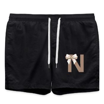 Lettre N Nœud - Short de bain - noir - Devant - AI Model Male 185 light (185cm)
