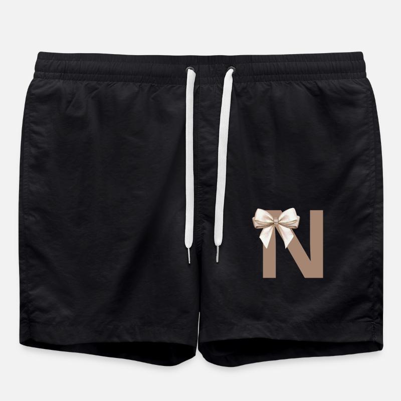 Letter N Knot - Swim Trunks - black