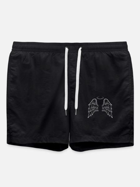 Angel wings wings angel white - Swim Trunks - black