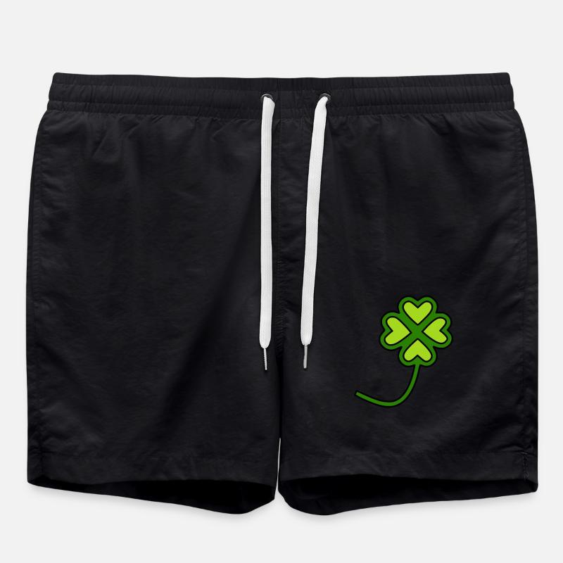 St Patricks Day Kleeblätter - Badeshorts - Schwarz