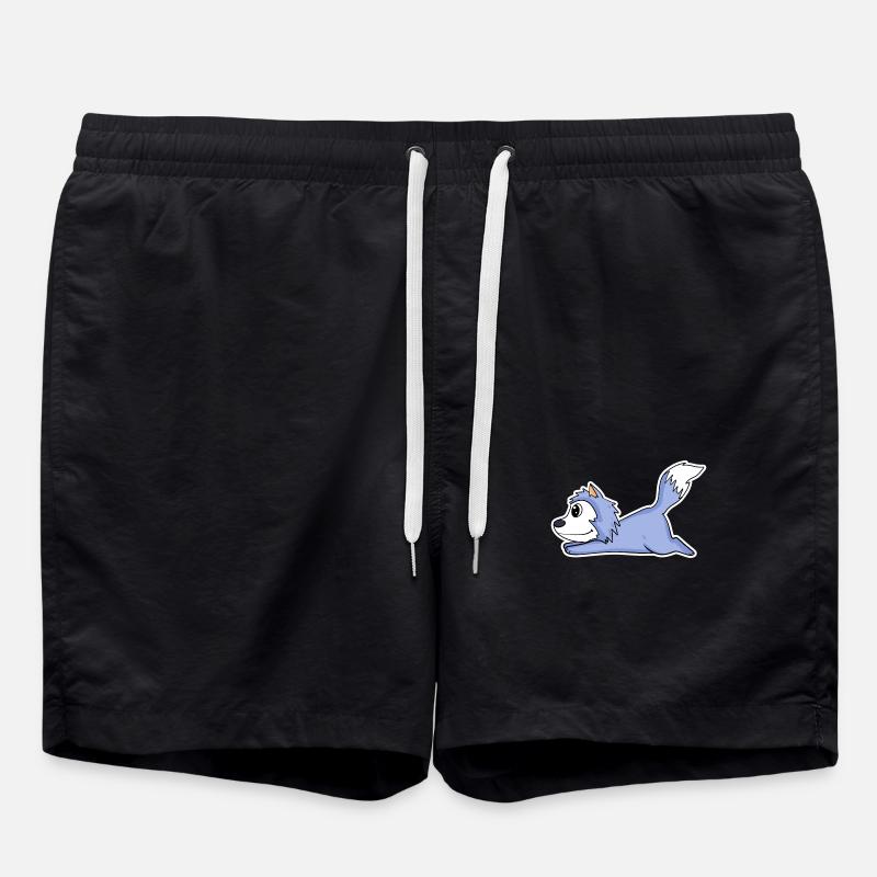 lying wolf - Swim Trunks - black