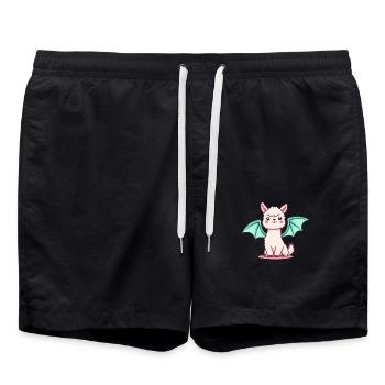 Alpakadrache - Badeshorts - Schwarz - Vorne - AI Model Male 185 light (185cm)
