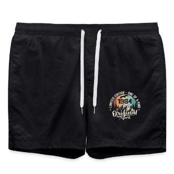 Birthday Gift April 1984 April 1984 - Swim Trunks - black - Front - AI Model Male 185 light (185cm)