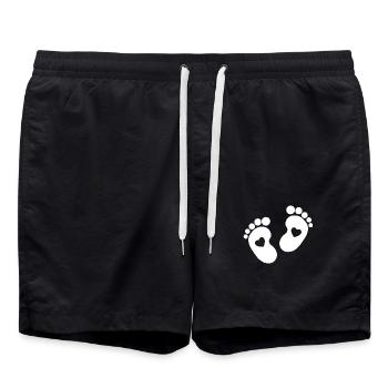 Bébé coeur parents enceintes bébé pieds mignon - Short de bain - noir - Devant - AI Model Male 185 light (185cm)