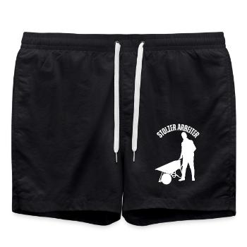 Stolz Arbeiter zu sein - Badeshorts - Schwarz - Vorne - AI Model Male 185 light (185cm)