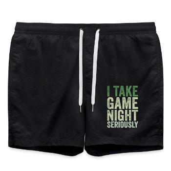 I take game night seriously - Short de bain - noir - Devant - AI Model Male 185 light (185cm)