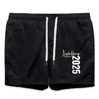 Ausbildung Abschluss 2025 - Badeshorts - Schwarz - Vorne - AI Model Male 185 light (185cm)