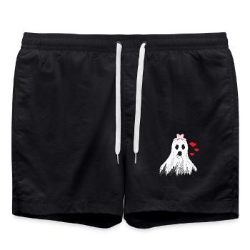 geister, mädchen, halloween Outfit, herzen - Badeshorts - Schwarz - Vorne - AI Model Male 185 light (185cm)