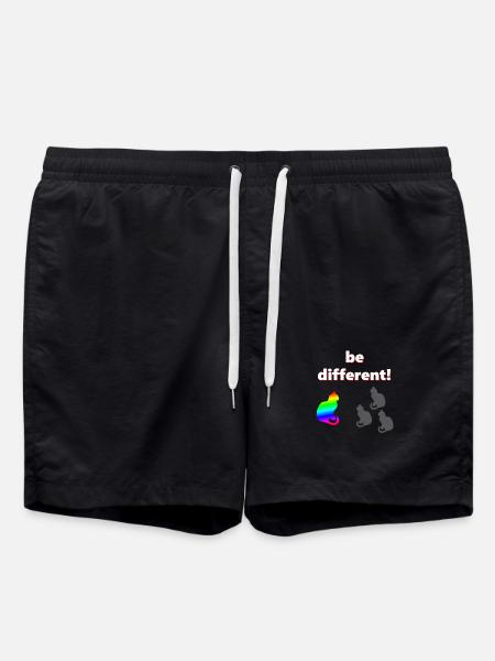 Be different, katzen Design, kluge Sprüche - Badeshorts - Schwarz