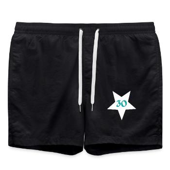 was zum schenken, 30 sternmotiv - Badeshorts - Schwarz - Vorne - AI Model Male 185 light (185cm)