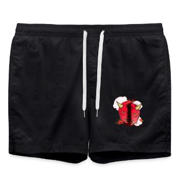spinnen lilien, oni maske hälften - Badeshorts - Schwarz - Vorne - AI Model Male 185 light (185cm)