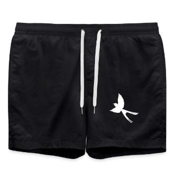 rauchschwalbe silhouette, tiermotive unisex - Badeshorts - Schwarz - Vorne - AI Model Male 185 light (185cm)